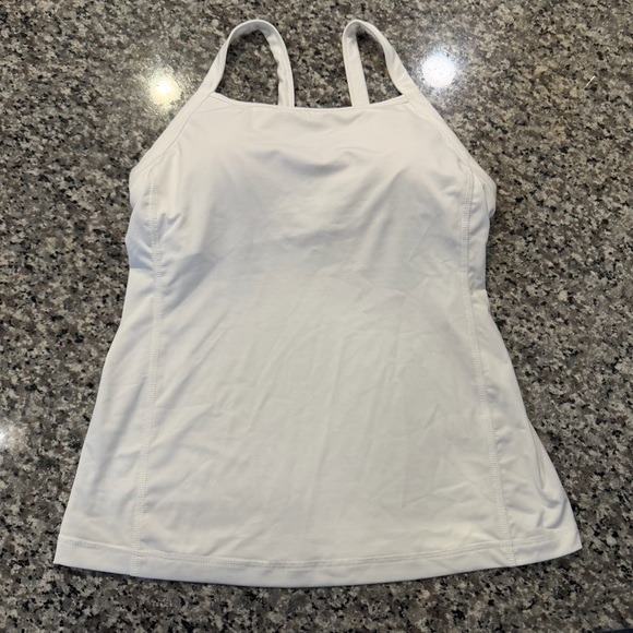 J.Jill Fit Tranquility Cami White Built-In Bra Tank Top Size Small | Athleisure - Picture 7 of 8